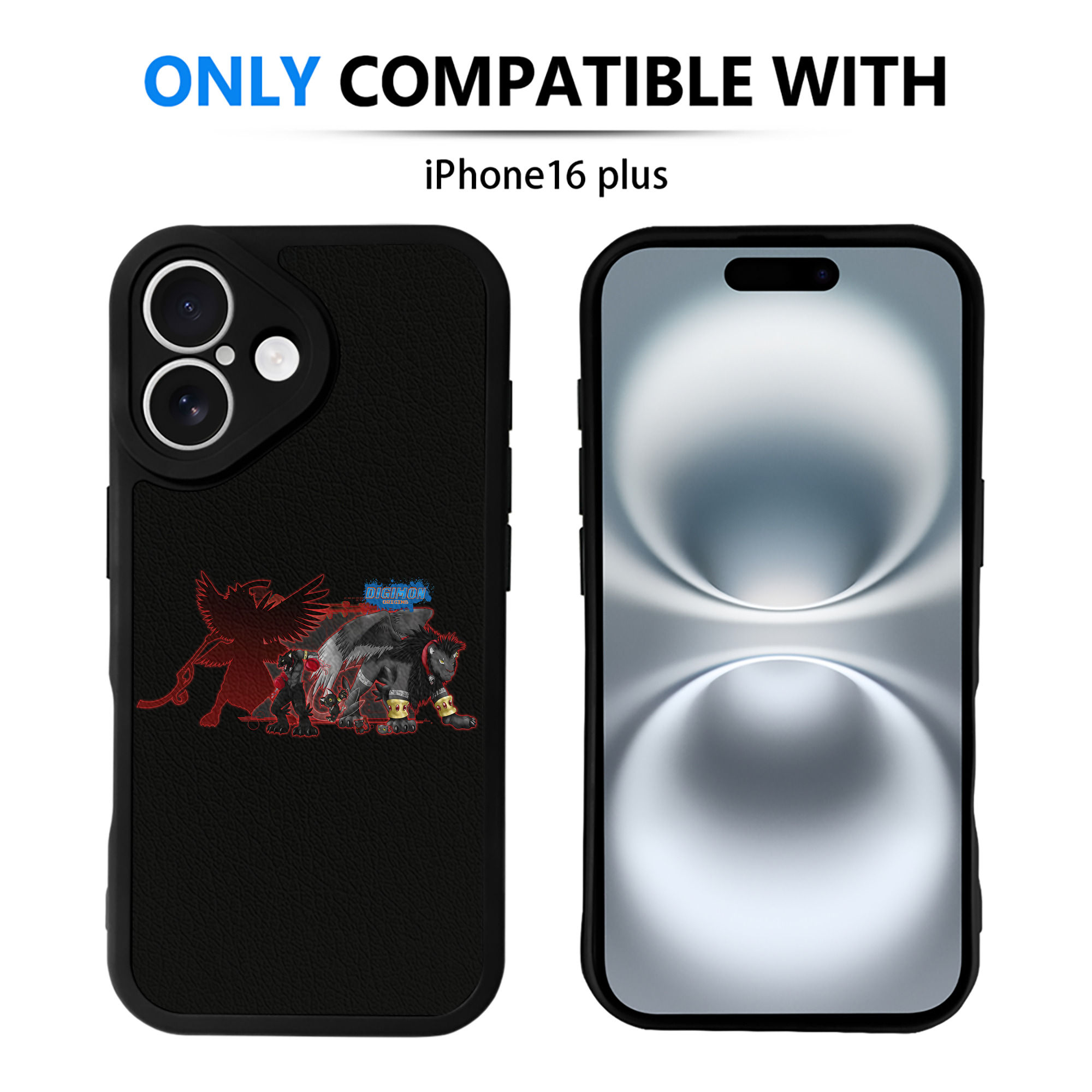 （画像用） Digimon デジタルモンスター/デジモン 【iPhone 16シリーズ対応】シリコンスマホケース（レザー調） 材質：シリコン